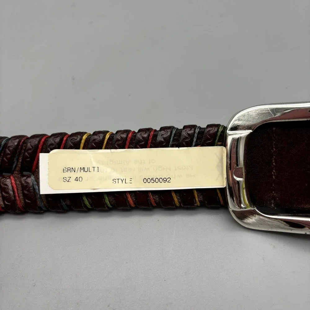 Martin Dingman‎ Livingston Hand Laced Saddle Leather Belt Size 40